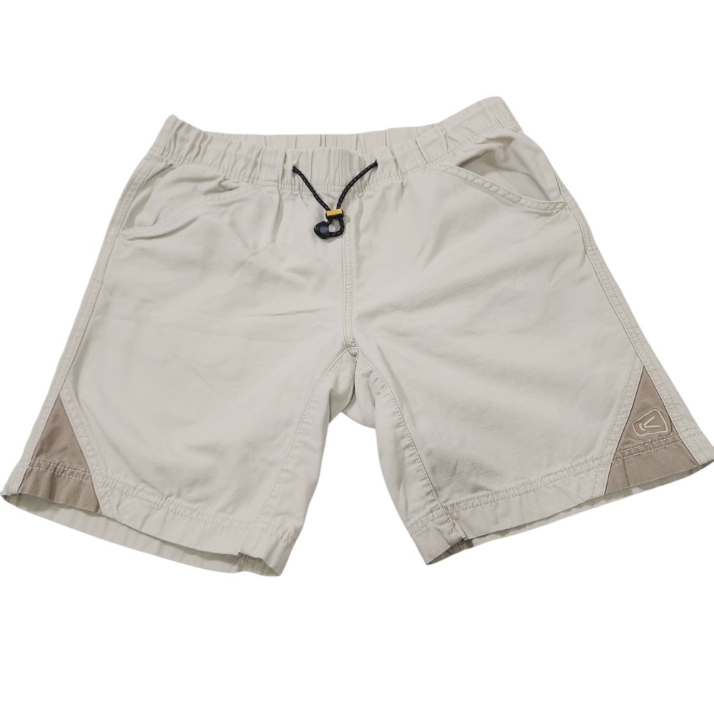 Keen Mens Shorts Medium Outdoors Hiking Zip Back Pockets Tan Elastic Waist